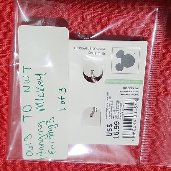 NWT Disney Silver-Plated Mickey Mouse Earrings - Picture 3 of 3